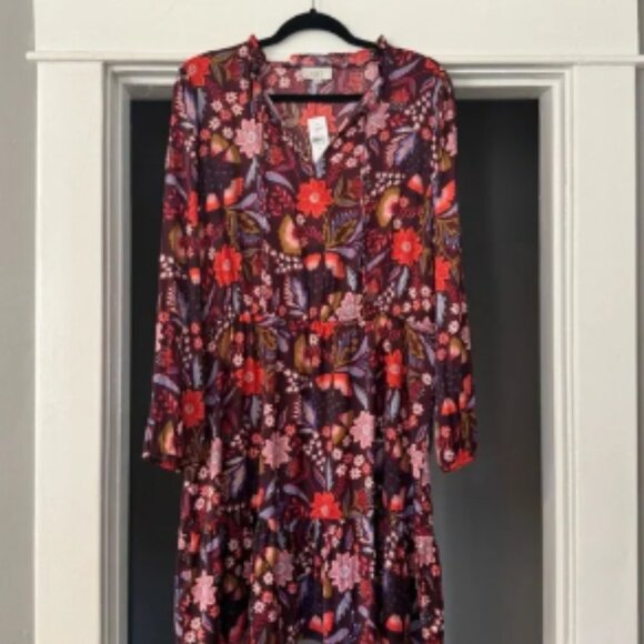 LOFT Outlet Floral Tiered Mini Dress | Size XL | NWT $84.99 - Picture 1 of 5
